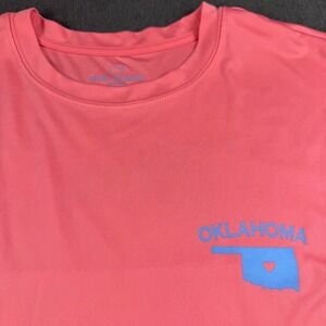 State of Mine Oklahoma Long Sleeve‎ Shirt Coral Blue Heart Map Graphic XL